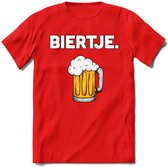 Biertje T-Shirt | Bier Kleding | Feest | Drank | Grappig Verjaardag Cadeau | - Rood - XL