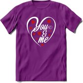 You and My - Valentijn T-Shirt | Grappig Valentijnsdag Cadeautje voor Hem en Haar | Dames - Heren - Unisex | Kleding Cadeau | - Paars - S