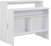 Decoways - Bartafel met 2 tafelbladen 130x40x120 cm wit