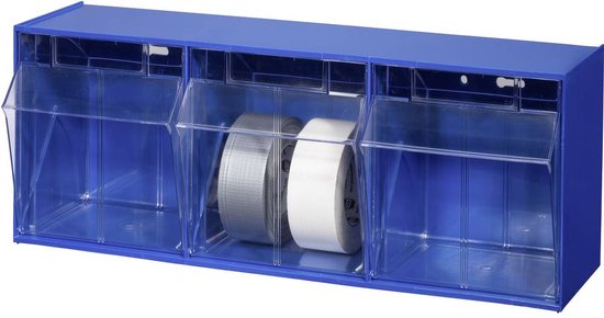 Allit 464410 Assortimentsbakken VarioPlus ProFlip 3 (b x h x d) 600 x 240 x 200 mm Blauw, Transparant 1 stuk(s)