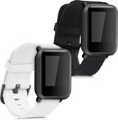 kwmobile 2x armband voor Huami Amazfit Bip S / Bip S Lite - Bandjes voor fitnesstracker in zwart / wit
