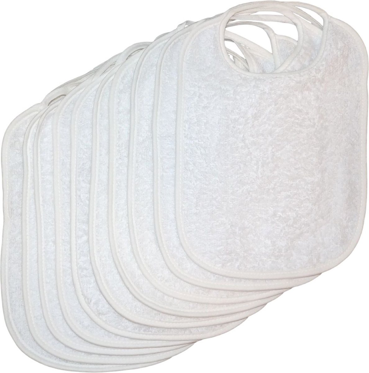 Goedkoopste Lorelli Double-Faced Wit Terry 10 Stuks Slabber 2004019-10