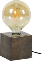 DePauwWonen - incl. ledlamp - Block Tafellamp - E27 Fitting - Antiek brons - Tafellampen voor Binnen, Tafellamp LED, Woonkamer, Bureaulamp, Designlamp Industrieel - Metaal - LxBxH