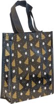 10x Kerstshopper Zwart-Goud Small