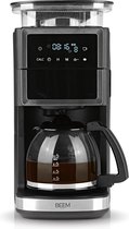BEEM Koffiezetapparaat Perfect III – koffiemachine met molen – Incl. glazen koffiepot - Zwart/RVS – touch-screen