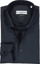 Ledub modern fit overhemd - donkerblauw stretch - Strijkvriendelijk - Boordmaat: 48