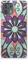 TPU Bumper Motorola Edge 20 Lite Smartphone hoesje Paarse Bloem