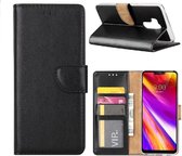 LuxeBass Hoesje geschikt voor LG G7 - Bookcase Zwart - portemonee hoesje - bookcase - boekhoesje - book case - boek hoesje