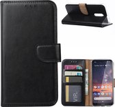 LuxeBass Hoesje geschikt voor Nokia 3.2 - Bookcase Zwart - portemonnee hoesje - telefoonhoes - gsm hoes - telefoonhoesjes