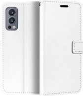 LuxeBass Boekhoesje geschikt voor OnePlus Nord 2 5G - Wit - telefoonhoes - gsm hoes - telefoonhoesjes