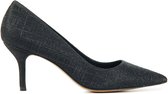 Lodi Pumps / Stiletto Dames / Damesschoenen - Canvas - Blokhak hoogte 7 cm - Mildred-TE - Zwart - Maat 38