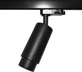 LED 3-fase Railspot voor GU10 spot | Oberon | Zwart | Met verstelbare lens