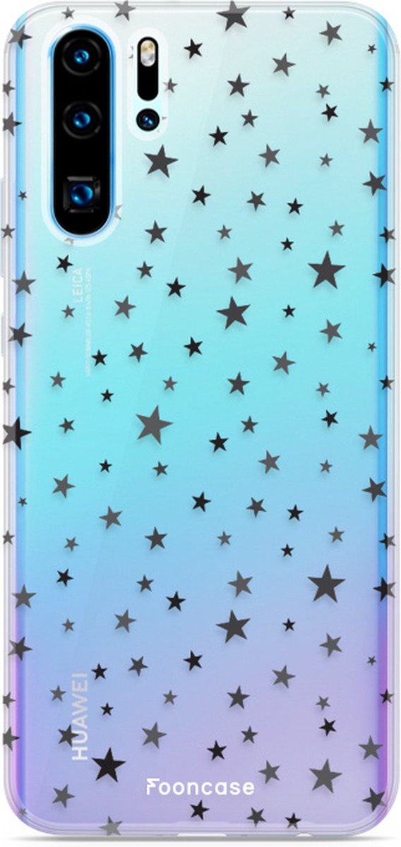 Fooncase Hoesje Geschikt voor Huawei P30 Pro - Shockproof Case - Back Cover / Soft Case - Stars / Sterretjes