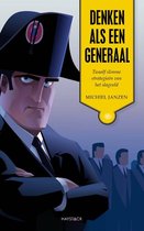 Boekomslag van 'Denken als een generaal' met een illustratie van Napoleon en de titel.