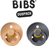 BIBS fopspeen |spenen set van 2 | PEACH + IRON| Maat 1 - T1 Leeftijd: 0-6 maanden