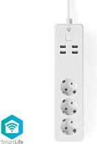 Nedis WIFIP311FWT Wi-fi Smart Stekkerdoos 3x Schuko Type F 4x Usb 16 A