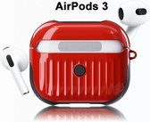 Koffer Case Cover geschikt voor Geschikt voor Apple Airpods 3 - Siliconen Rood