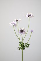 Kunstbloem - set van 2 - Anemoon - decoratieve tak - 75 cm - lavendel
