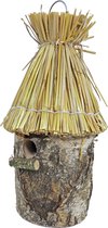 Boon mezenkast berken met stro dak, hangbaar. - afmeting - 39,0 x 20,0 x 20,0 cm - gewicht - 1,936kg