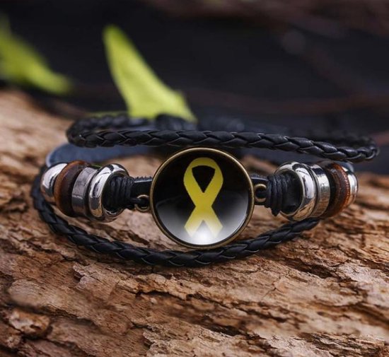 GoedeDoelen.Shop | Veterarmband Yellow Ribbon | Suïcide Awareness | Statement Armband | In Maat Verstelbaar | Yellow Ribbon | Wellness-House