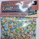 Darice Glass Bugles Beads 10/0, 3 mm, Assorted Multi Color pastel,100 Gram