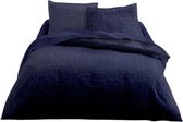 Today dekbedovertrek Uni chiné donkerblauw flanel 2-persoons