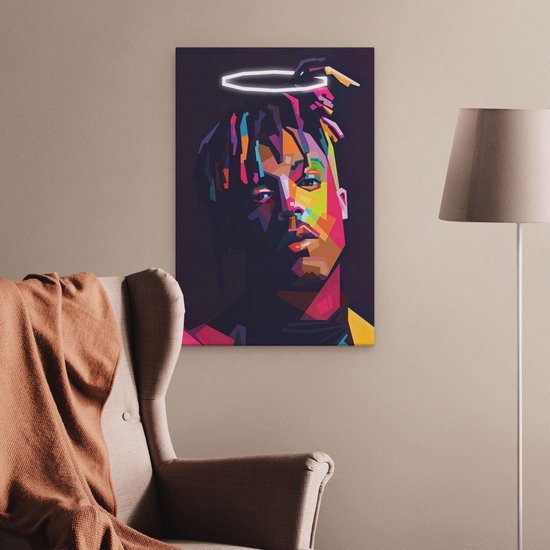 Artaza - Peinture sur Canevas - Juice wrld en style abstrait - 40x60 - Petit - Photo sur Toile - Impression sur Toile