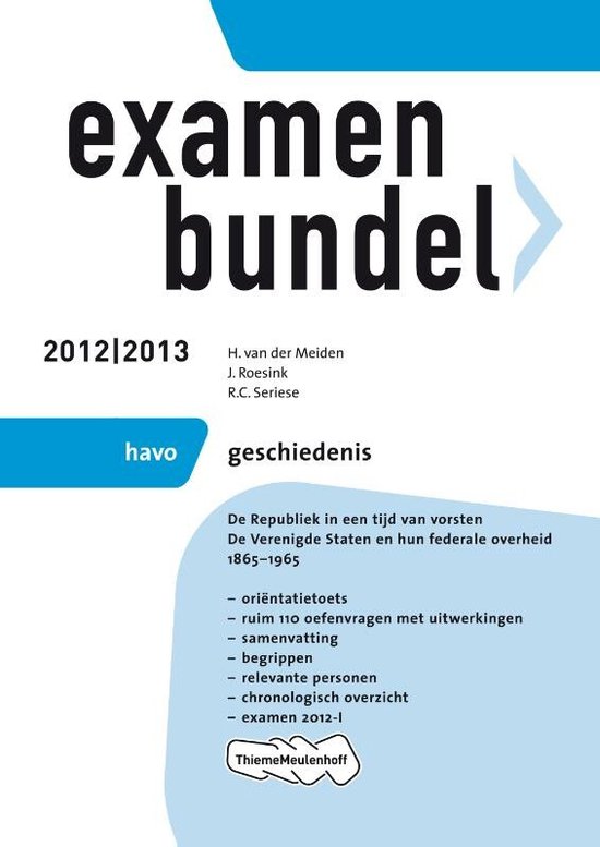 Examenbundel havo  Geschiedenis 2012/2013