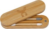 Croll & Denecke Herbruikbare wattenstaafjes – Oorstokjes in bewaardoosje - Bamboe & Siliconen – Set van 2