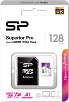 Silicon Power Superior Pro Micro SDHC incl. SD Adapter 128GB UHS-1 U3 A1 V30 Class 10 Color