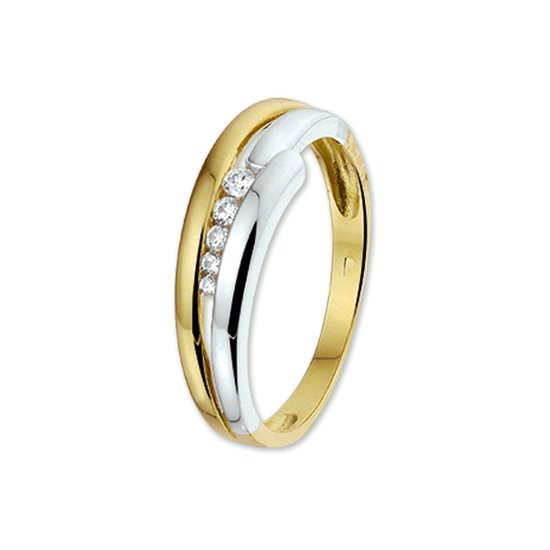 The Jewelry Collection Ring Zirkonia - Bicolor Goud (14 Krt.)