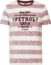 Petrol Industries - Heren Gestreept T-shirt - Wit - Maat S