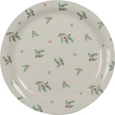 Servies Ontbijtbord Ø 20*2 cm Creme Keramiek Rond Hulstblaadjes Eetbord