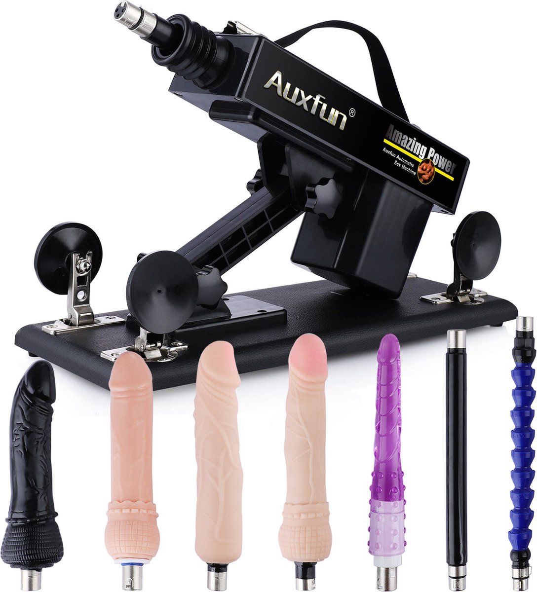 Pakket Zorro Auxfun Basic Seksmachine Met 7 dildo opzetstukken