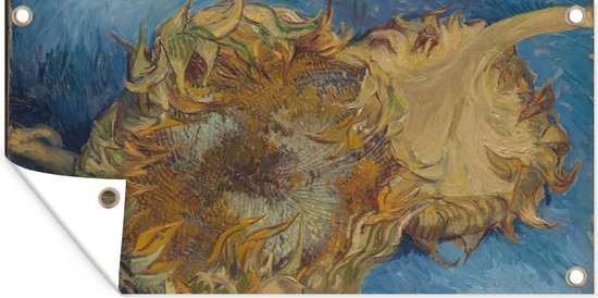 Wanddecoratie buiten Zonnebloemen - Vincent van Gogh - 160x80 cm - Tuindoek - Buitenposter