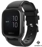 Siliconen Smartwatch bandje - Geschikt voor  Garmin Venu SQ bandje siliconen - zwart - Strap-it Horlogeband / Polsband / Armband