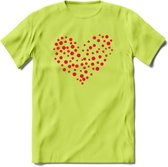 Valentijn Hart T-Shirt | Grappig Valentijnsdag Cadeautje voor Hem en Haar | Dames - Heren - Unisex | Kleding Cadeau | - Groen - XL