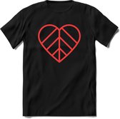 Valentijn Hart T-Shirt | Grappig Valentijnsdag Cadeautje voor Hem en Haar | Dames - Heren - Unisex | Kleding Cadeau | - Zwart - 3XL