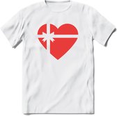 Valentijn Hart T-Shirt | Grappig Valentijnsdag Cadeautje voor Hem en Haar | Dames - Heren - Unisex | Kleding Cadeau | - Wit - M