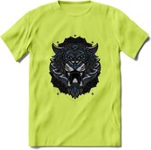 Tijger - Dieren Mandala T-Shirt | Blauw | Grappig Verjaardag Zentangle Dierenkop Cadeau Shirt | Dames - Heren - Unisex | Wildlife Tshirt Kleding Kado | - Groen - M