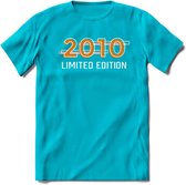 2010 Limited Edition Lines T-Shirt | Goud - Zilver | Grappig Verjaardag en Feest Cadeau Shirt | Dames - Heren - Unisex | Tshirt Kleding Kado | - Blauw - XL