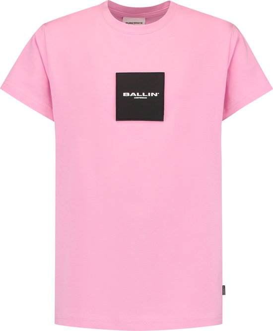 Ballin Amsterdam - Jongens Slim Fit T-shirt - Roze - Maat 176 | bol.com