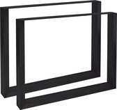 CLP Velden 2x Tafelpoten - Metaal - Vierkant - zwart 70 cm