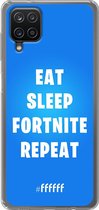 6F hoesje - geschikt voor Samsung Galaxy A12 - Transparant TPU Case - Fortnite - Eat Sleep Fortnite Repeat #ffffff