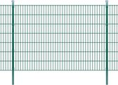 Decoways - Dubbelstaafmatten en palen 2008x1430 mm 8 m groen