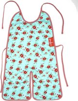 Bib-Apron Red Roses Blue