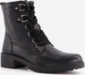 Hush Puppies leren dames veterboots - Zwart - Maat 39 - Echt leer - Uitneembare zool