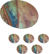 Onderzetters voor glazen - Rond - Roest - Metaal - Staal - 10x10 cm - Glasonderzetters - 6 stuks