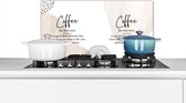 Spatscherm Keuken - Kookplaat Achterwand - Spatwand Fornuis - 60x30 cm - Woordenboek - Koffie - Quotes - Aluminium - Wanddecoratie - Muurbeschermer - Hittebestendig