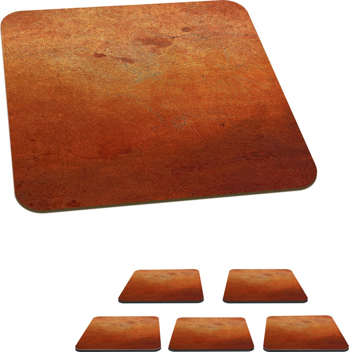 Onderzetters voor glazen - Brons - IJzer - Roest - 10x10 cm - Glasonderzetters - 6 stuks